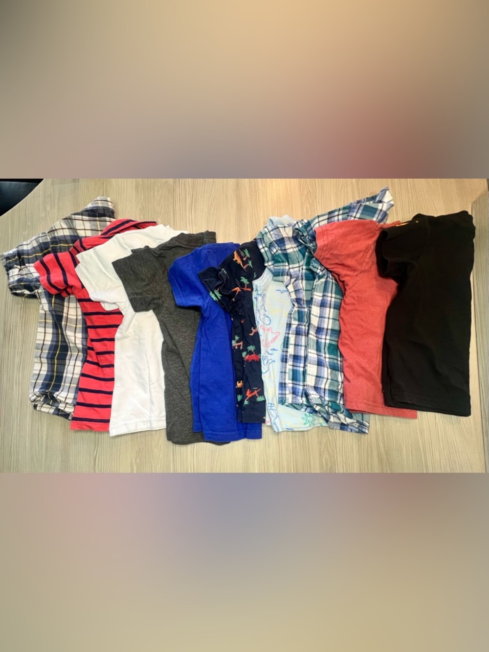 Boy's Toddler Shirt Lot Size 2T 24M - 10 Shirts: Plaids, Tees, Graphic, Dinosaur